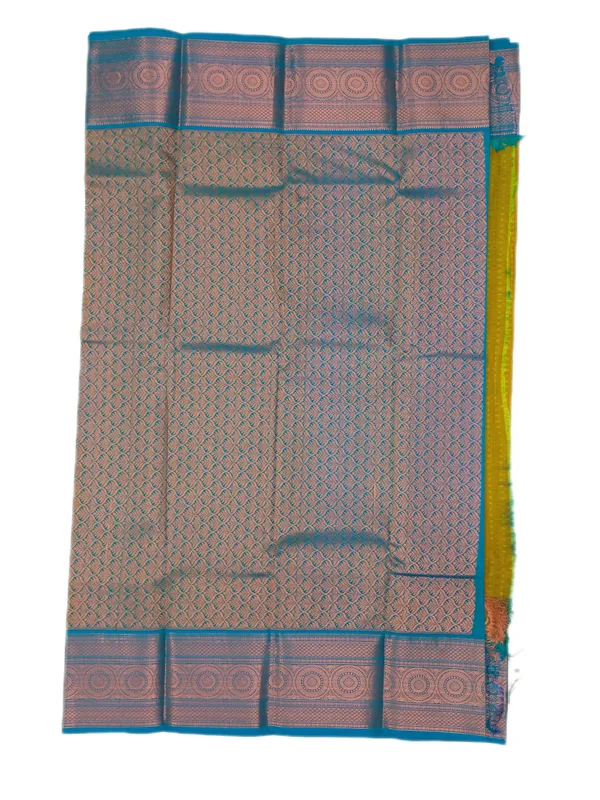 Mustard_Gold_Body_With_Peacock_Blue_Contrast_Pure_Soft_Silk_Saree_With_Blouse
