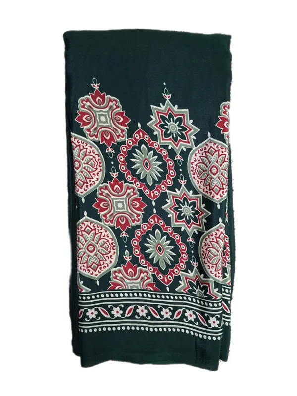 Modal_Silk_with_Block_Print_saree_with_Blouse_-_Deep_forest-green_field_with_terracotta-red_&_ivory_jaal