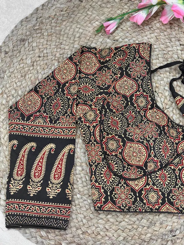 Pure_Cotton_Ready_made_Blouse_-_Black_color