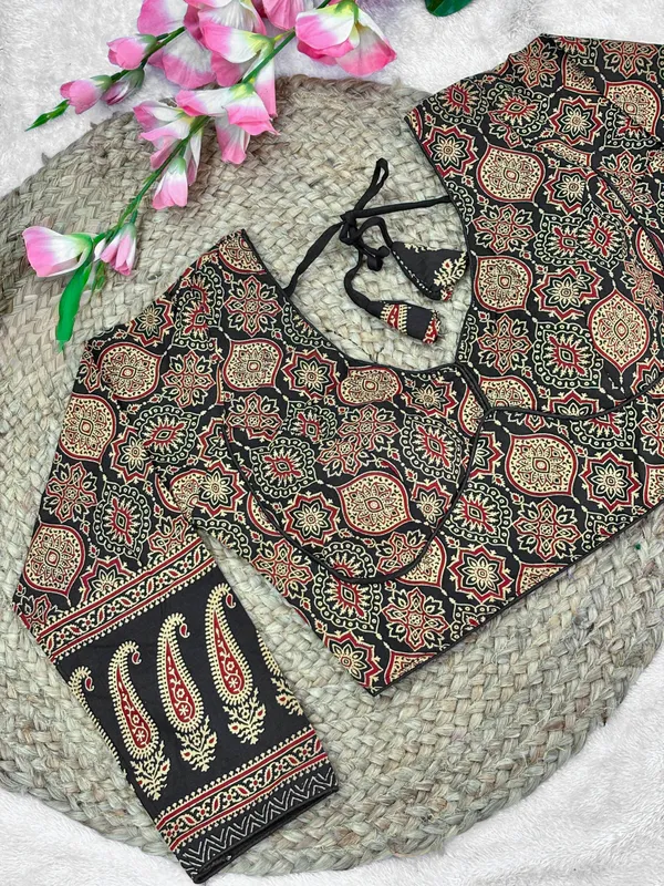 Pure_Cotton_Ready_made_Blouse_-_Black_color