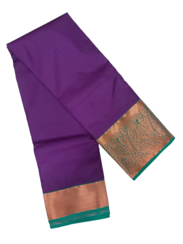 Royal_Purple_With_Antique_Copper_And_Teal_Accents_Pure_Soft_Silk_Saree_With_Blouse