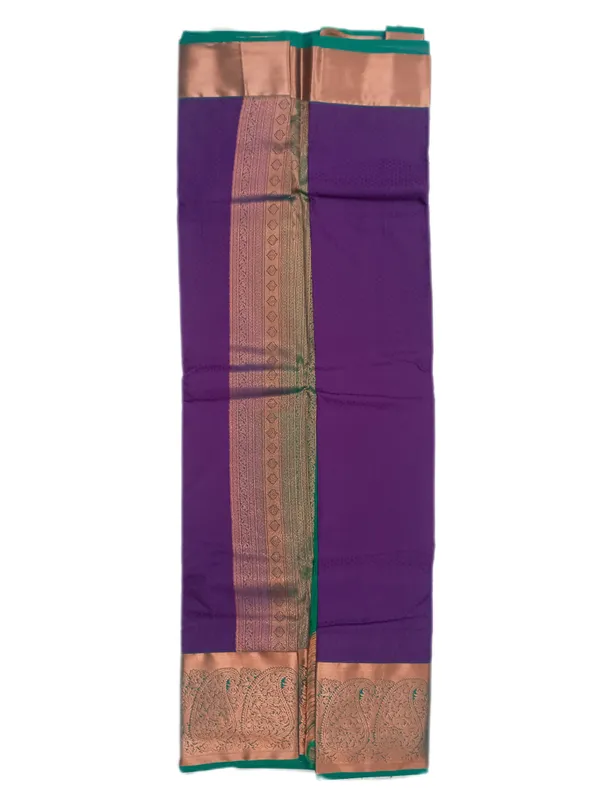 Royal_Purple_With_Antique_Copper_And_Teal_Accents_Pure_Soft_Silk_Saree_With_Blouse
