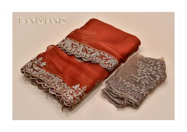 Fancy_Tissue_georgette_Saree_with_Blouse_-_Burnt_rust_/_ember_orange_with_antique_taupe-silver_embroidery