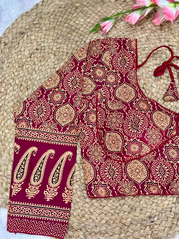 Pure_Cotton_Ready_made_Blouse_-_Red_color
