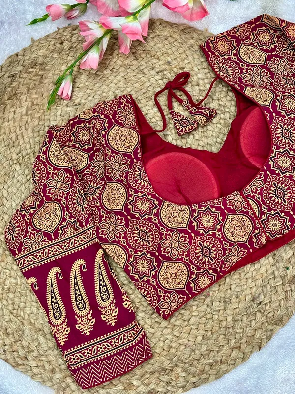 Pure_Cotton_Ready_made_Blouse_-_Red_color