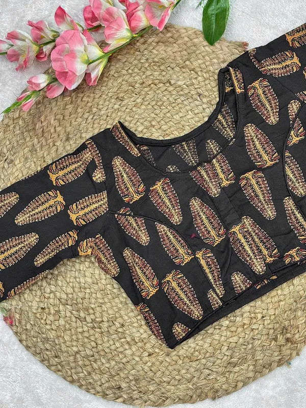 Pure_Cotton_Ready_made_Blouse_-_Black_color