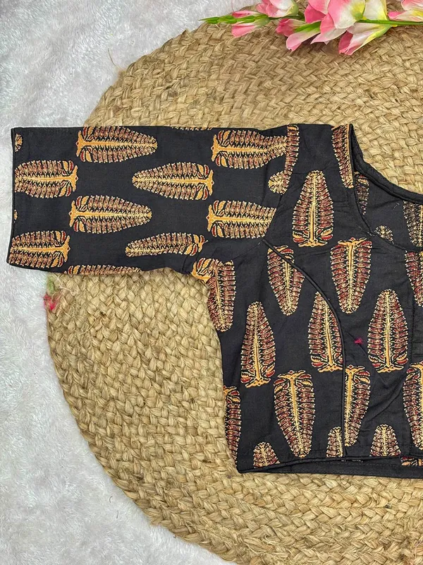 Pure_Cotton_Ready_made_Blouse_-_Black_color