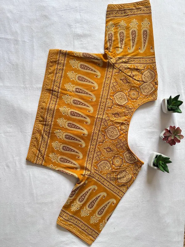 Pure_Cotton_Ready_made_Blouse_-_Yellow_color