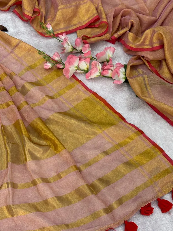 Tissue_crush_linen_silk_saree_-_Baby_pink_colour_with_golden_zari_work