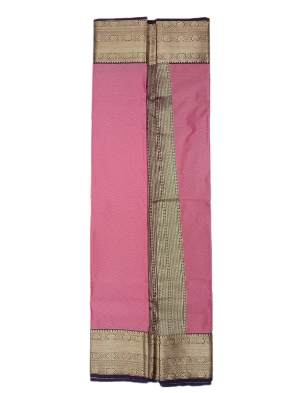 Blush_Pink_With_Royal_Plum_Border_Pure_Kanjivaram_Soft_Silk_Saree_With_Blouse