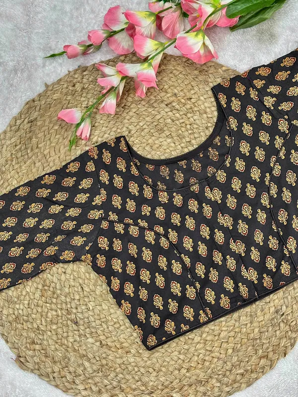 Pure_Cotton_Ready_made_Blouse_-_Black_color