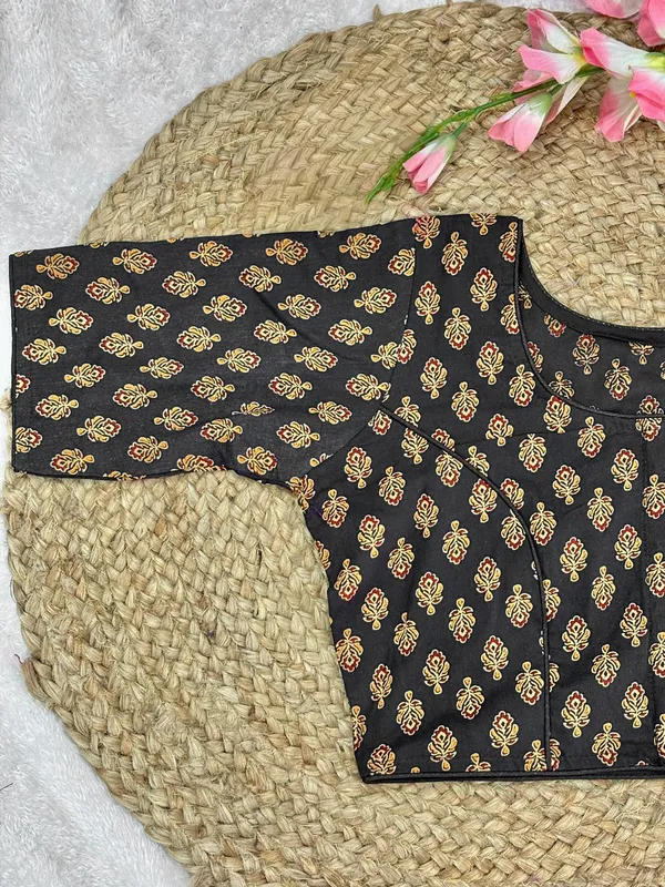 Pure_Cotton_Ready_made_Blouse_-_Black_color
