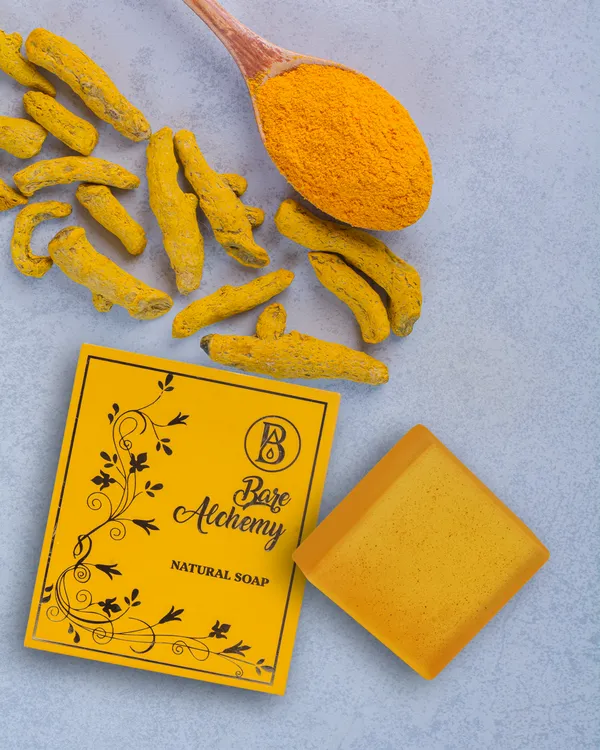 Combo_Of_2_Bare_Alchemy_Turmeric_Natural_Soap_And_Lotus_And_Lily_Natural_Soap