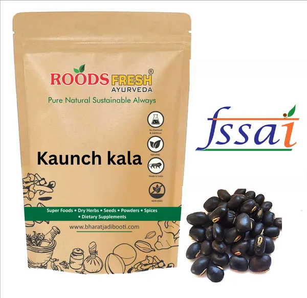 Roods_Fresh_Beej_Kaunch_Kala_-_Mucuna_Pruriens_-_Black_Kaunch_Seeds_-_Cowhage_(300_G)