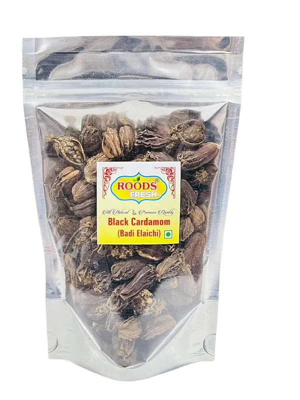 Roods_Fresh_Cardamom_Black_Whole_Elaichi_(Badi_Elaichi)_100_Gm