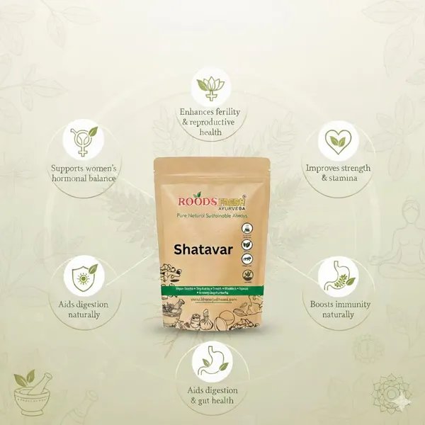 Roods_Fresh_Shatavari_Root_-_Asparagus_Racemosus_-_Sitawar|Shatawar_Pili-_Satawari,_Natural_(100_Gram)
