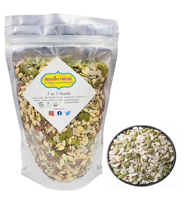 Roods_Fresh_5_In_1_Super_Seeds_Mix_-_(Raw_Sunflower,_Pumpkin,_Flax,_Watermelon_&_Chia_Seeds),_Diet_Snack,_Seed_Mix_500_G