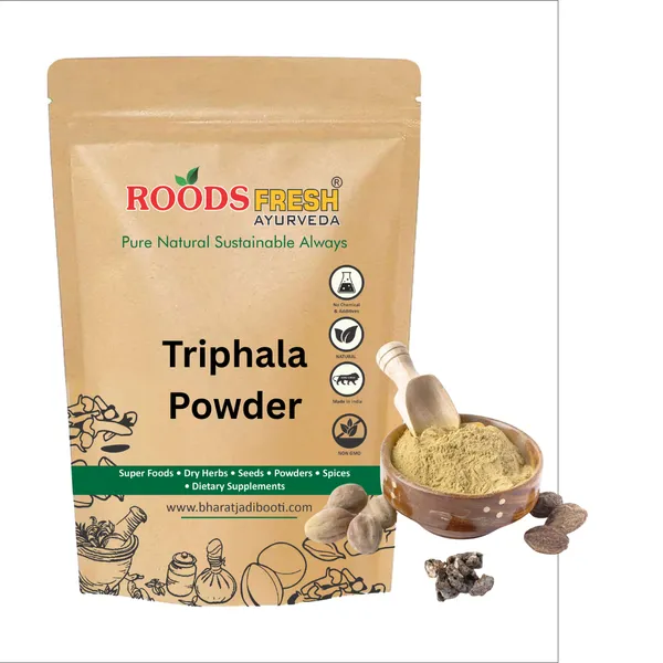 Roods_Fresh_Triphala_Fruits_Powder_400_Grams_|_Jaivik_Bharat_Certified_|_Triphala_Churn_|_Helps_Relieve_Constipation_|_Non-Gmo_|_No_Added_Preservatives
