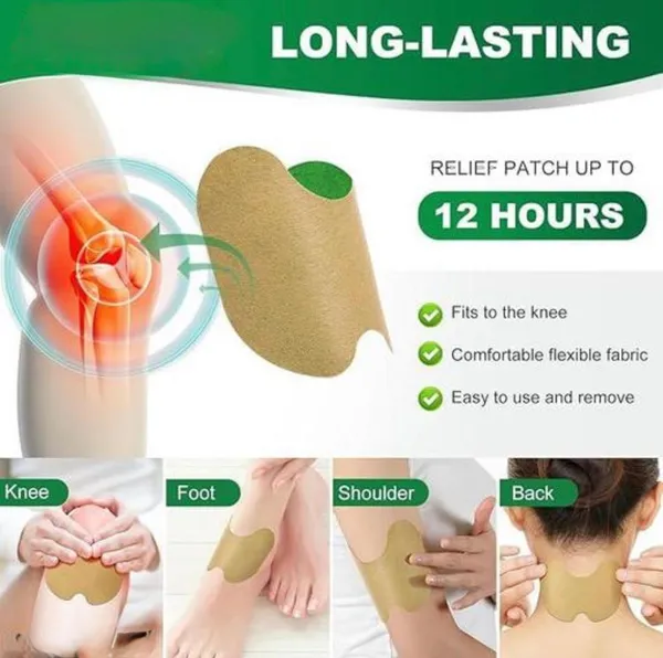 Mibey_Herbal_Knee_Pain_Relief_Patches_Arthritis_Inflammation_Patch_Sticker_|_Instant_Relief_from_Knee_Pain_|_Joint_Knee_Pain_Relief_Products_Natural_Wormwood_Extract_Patch_for_Knee_(100_Pieces)