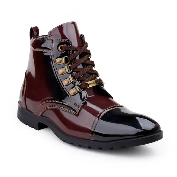 Burgundy_Glossy_Lace-Up_Ankle_Boots_for_Men