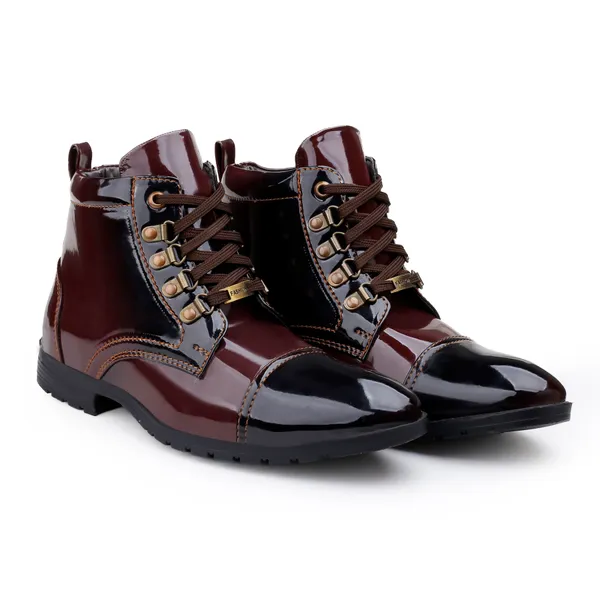 Burgundy_Glossy_Lace-Up_Ankle_Boots_for_Men