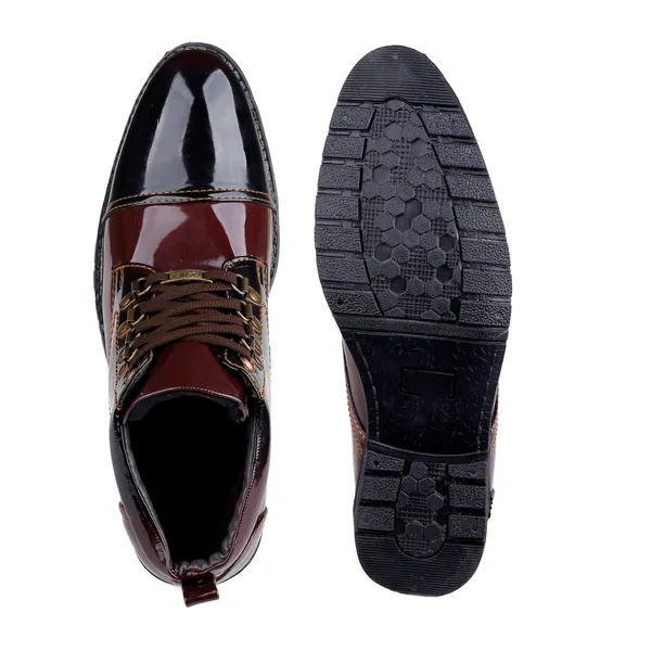 Burgundy_Glossy_Lace-Up_Ankle_Boots_for_Men