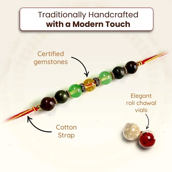 Money_Magnet_Rakhi__Citrine,_Tiger_Eye,_Green_Aventurine_And_Pyrite
