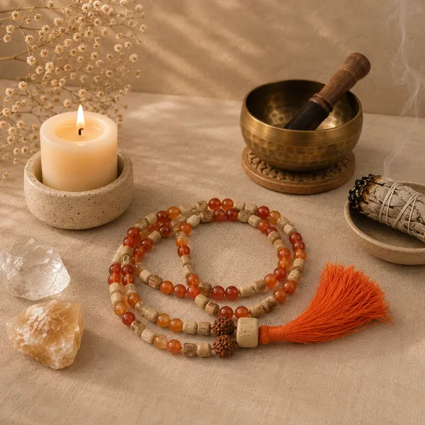Tulsi_and_Carnelian_108_Beads_Japa_Mala__Devotion,_Strength_And_transformation