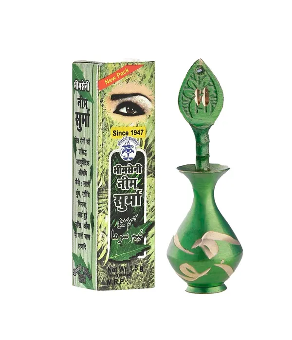 Bhimsemi_Neem_Surma_3g._With_Green__Brass_Surmedani