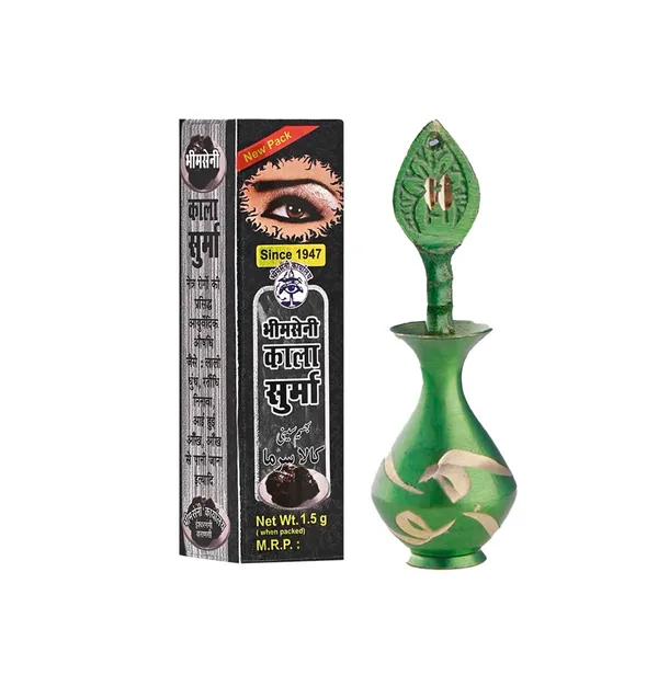 Bhimseni_Black_Surma,_3g,_with_Green_Decorative_Brass_Surmedani