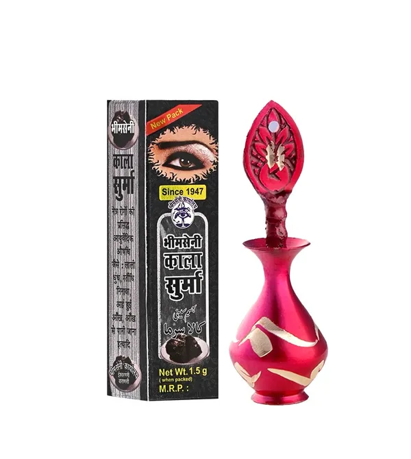 Bhimseni_Black_Surma,_3g,_with_Pink_Decorative_Brass_Surmedani