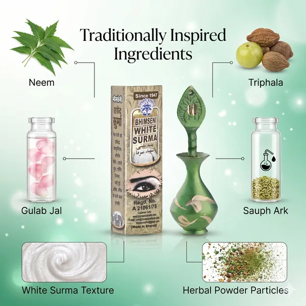 Bhimseni_White_Surma_3g._with_green_brass_designer_Surmedani