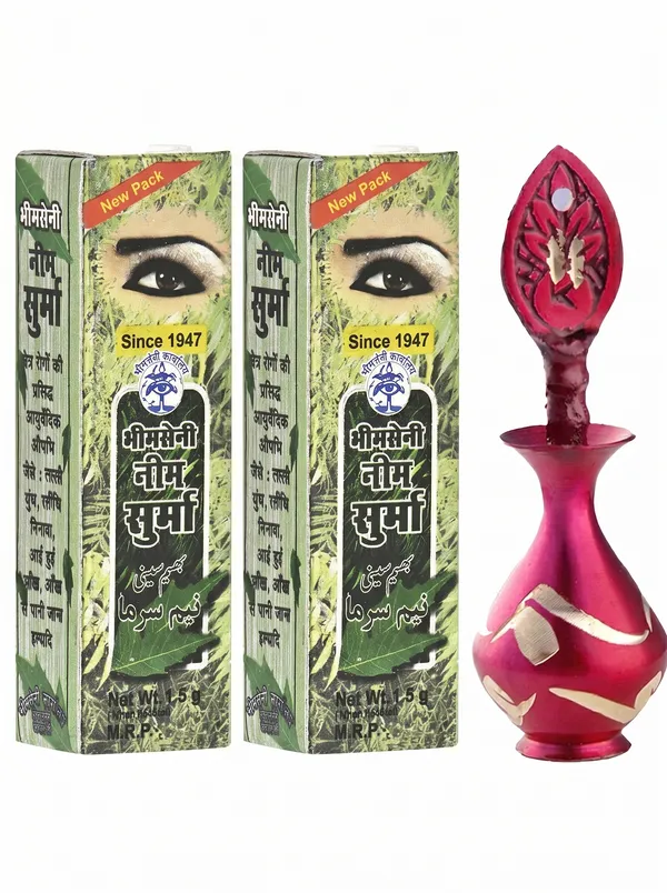 Bhimseni_Neem_Surma_With_pink_Brass_Surmedani_For_kohl/Kajal