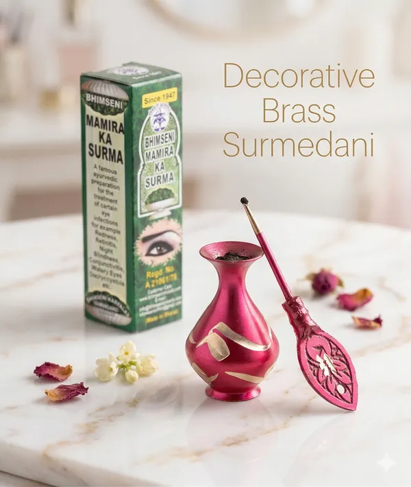 Bhimseni_Mamira_Ka_Surma_Ayurvedic_Eye_Preparation,_3g,_with_Pink_Decorative_Brass_Surmedani