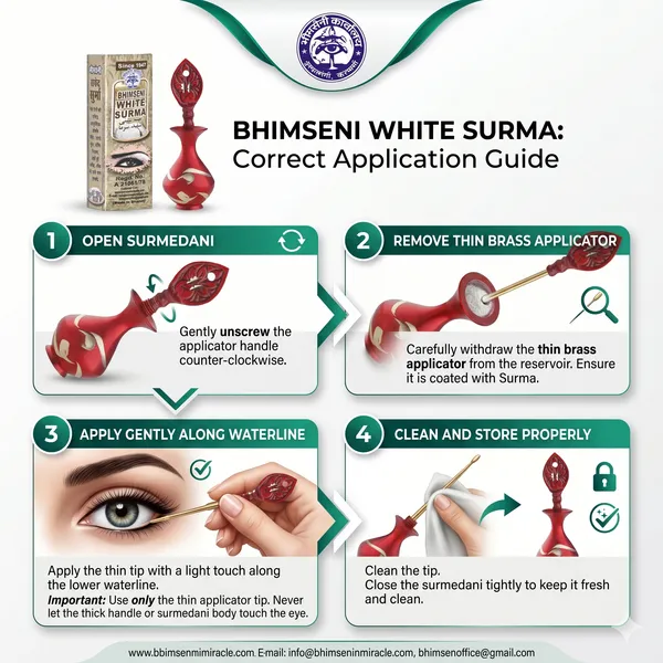 Bhimseni_White_Surma_3g._With_Red_Brass_Surmedani_For_kohl/Kajal