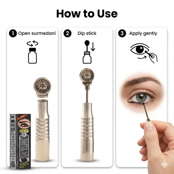 Bhimseni_Royal_Surmedani_with_Black_Surma,_3g_–_Brass_Metal_Surmedani_with_Air-Tight_Surma_Container_for_Eye_Care