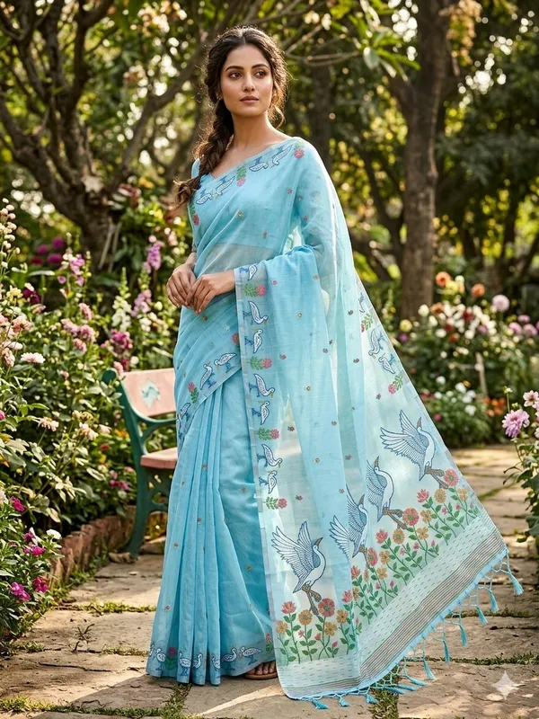 Pretty_Kanya_Pure_Gold_Zari_Jacquard_Saree_with_Rich_Pallu_&_Exclusive_Blouse