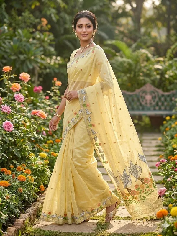 Pretty_Kanya_Pure_Gold_Zari_Jacquard_Saree_with_Rich_Pallu_&_Exclusive_Blouse