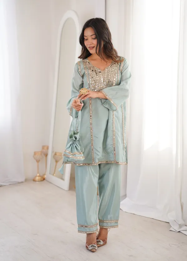 Premium_Ready-to-Wear_Kurti_Pant_with_Batwa_(_Blue_)