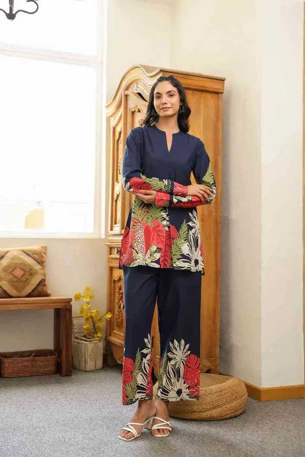 Blue_Cotton_Print_Co-Ord_Set_For_Women