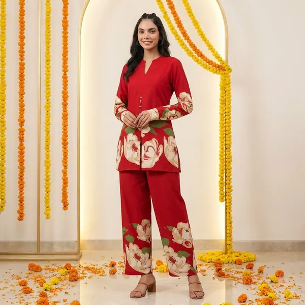 Red_Cotton_Co-Ord_Set_For_Women