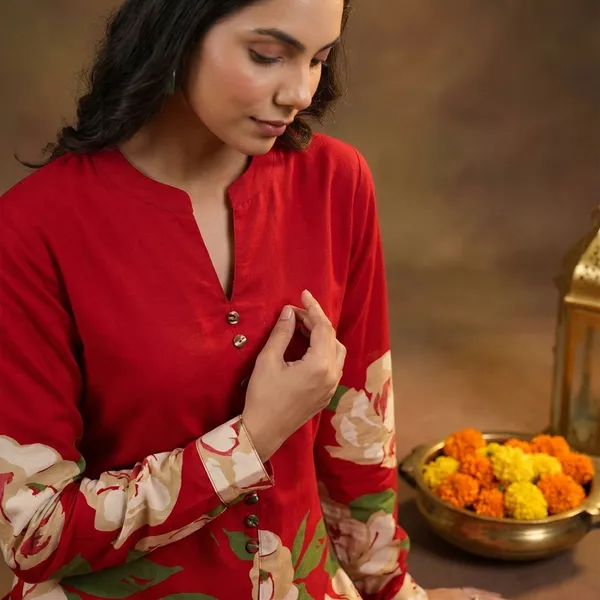 Red_Cotton_Co-Ord_Set_For_Women
