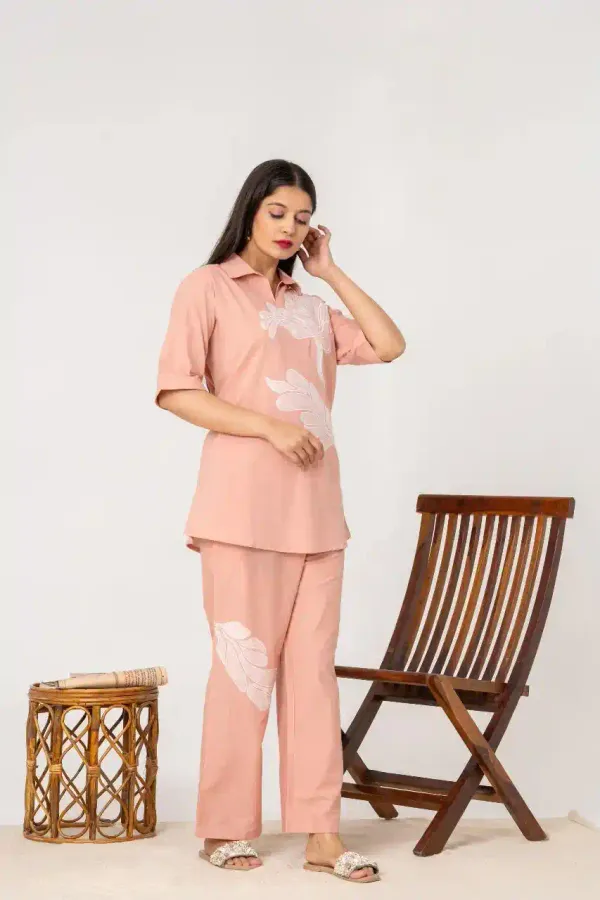 Peach_Cotton_Co-Ord_Set_For_Women