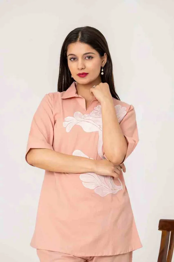Peach_Cotton_Co-Ord_Set_For_Women