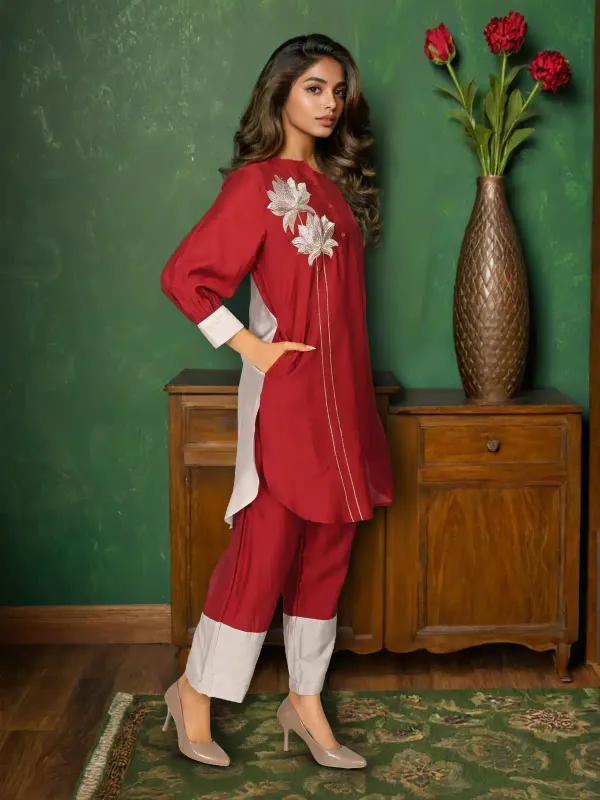 Red_Silk_Co-Ord_Set_For_Women