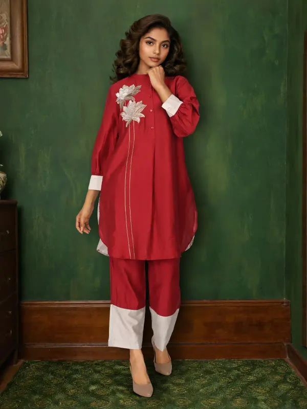 Red_Silk_Co-Ord_Set_For_Women