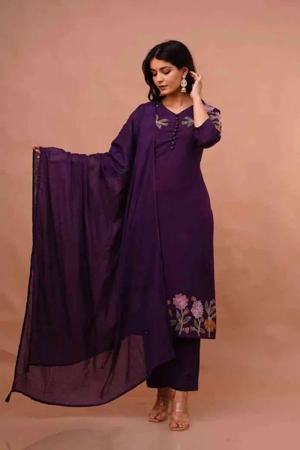 Purple_Embroidered_Kurta_Set_For_Women