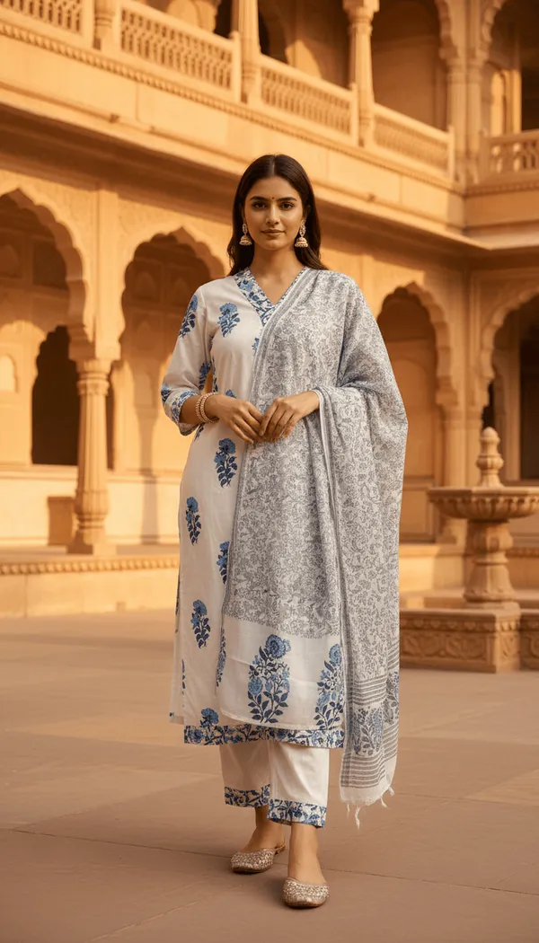 White_Cotton_Kurta_Set_For_Women