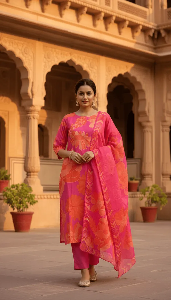 Pink_Cotton_Kurta_Set_For_Women