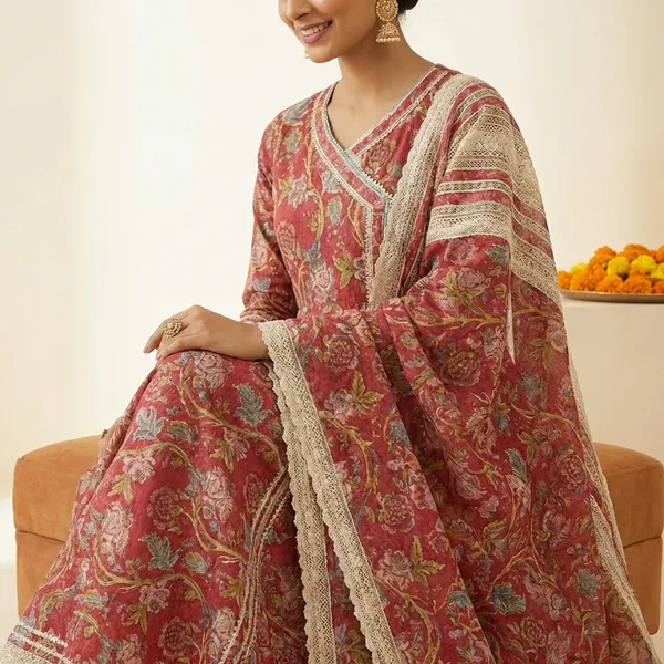 Pink_Cotton_Anarkali_Set_For_Women
